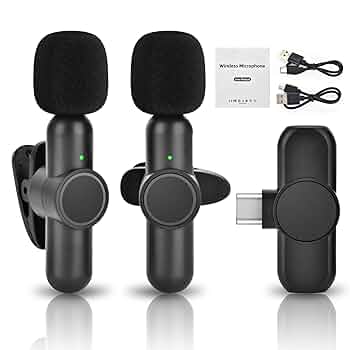 ピンマイク使えます ワイヤレスマイク 2個 1to2 ピンマイク 3.5mm端子 AUX 設定不要